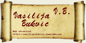 Vasilija Bukvić vizit kartica